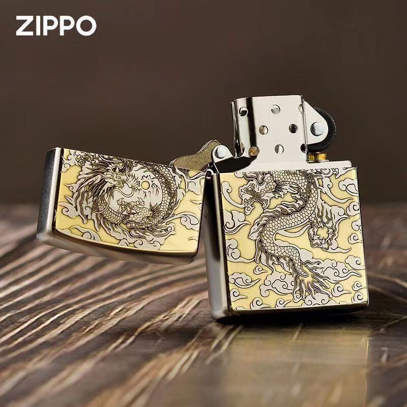 未使用 ZIPPO 龍　喫煙グッズ ジッポー リュウオイルライター 真鍮製 新品_画像3