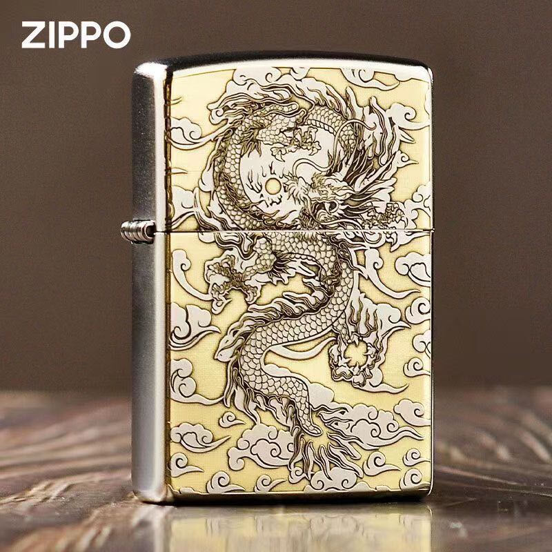 未使用 ZIPPO 龍　喫煙グッズ ジッポー リュウオイルライター 真鍮製 新品_画像1