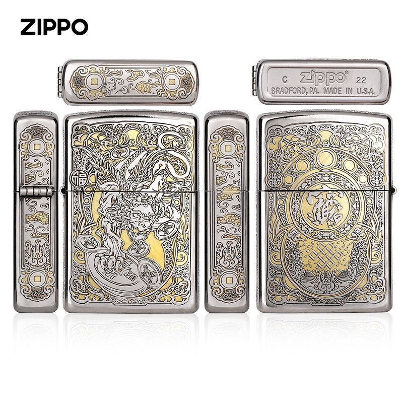 未使用 ZIPPO 金運貔貅　喫煙グッズ ジッポー 6面刻印 ヒキュウオイルライター 真鍮製 新品_画像6