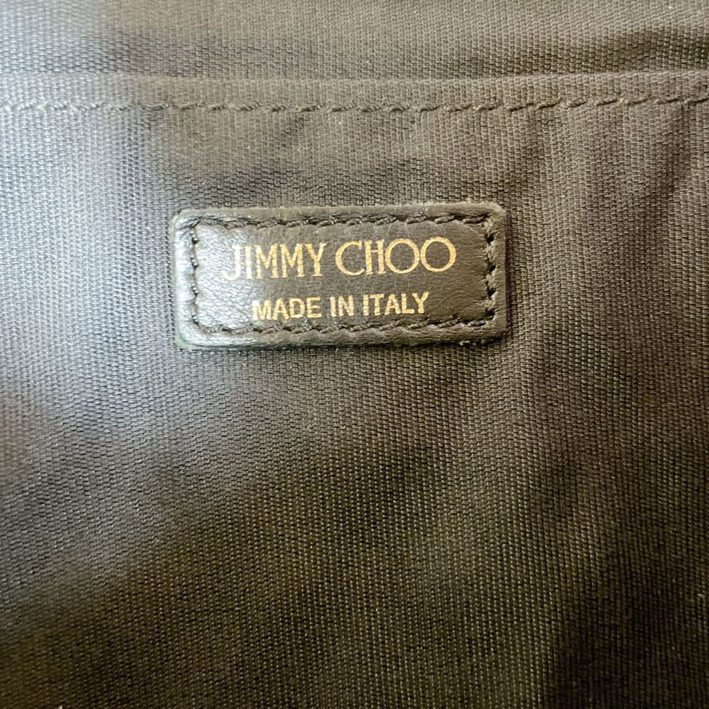 1円 美品 JIMMY CHOO ジミーチュウ ゼナ レザー スタースタッズ セカンドバッグ メタリックミックス　ブラック クラッチバッグ_画像6