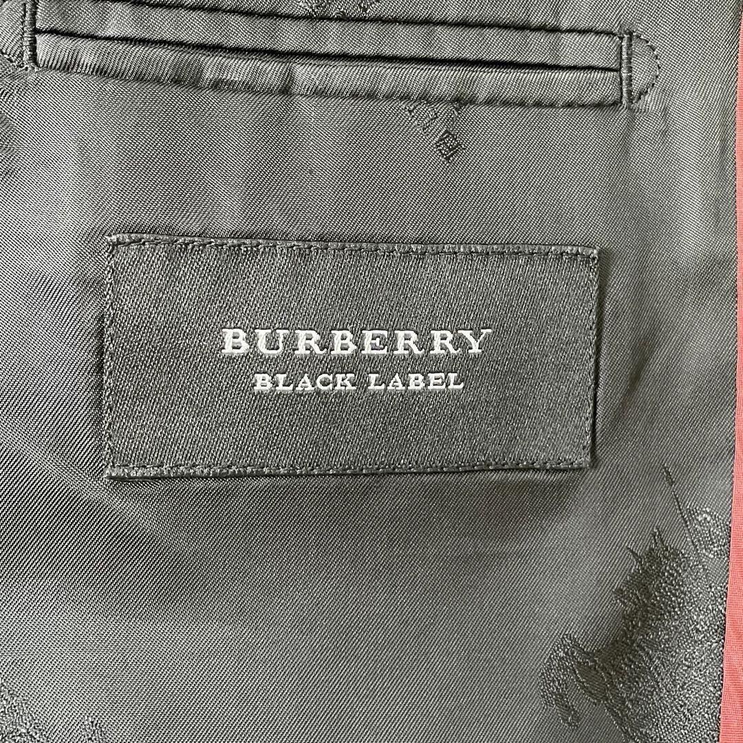 １円 美品 BURBERRY BLACK LABEL バーバリーブラックレーベル テーラードジャケット 羊毛100% Super120's ネイビーストライプ36Rの画像6