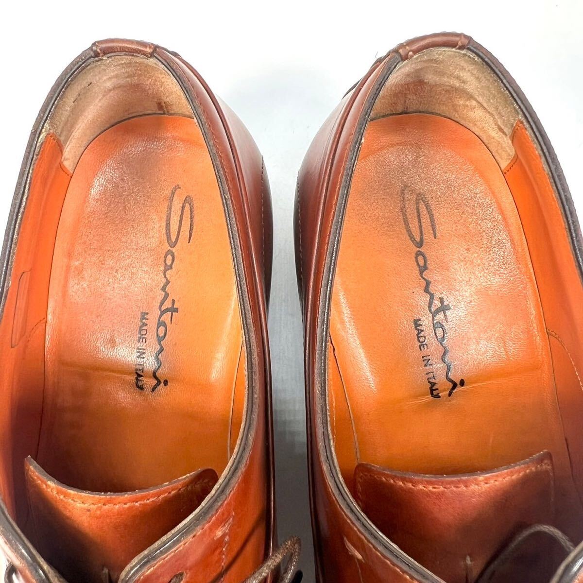 SANTONI サントーニ　革靴　ビジネスシューズ　ストレートチップ　5 1/2 24.5cm メンズ　靴　シューズ　ブラウン_画像6