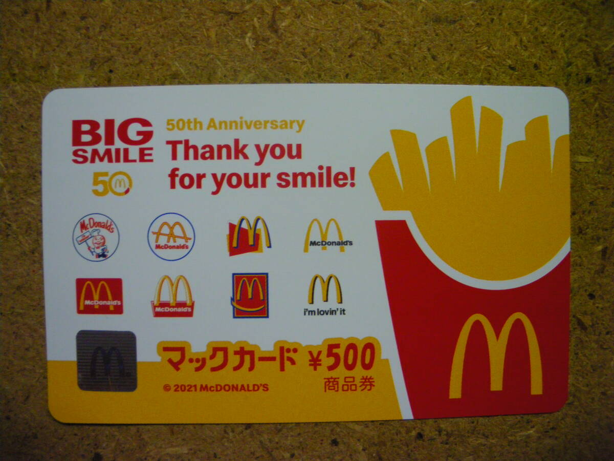 mcdo・2105　50th　未使用　500円　マックカード_画像1