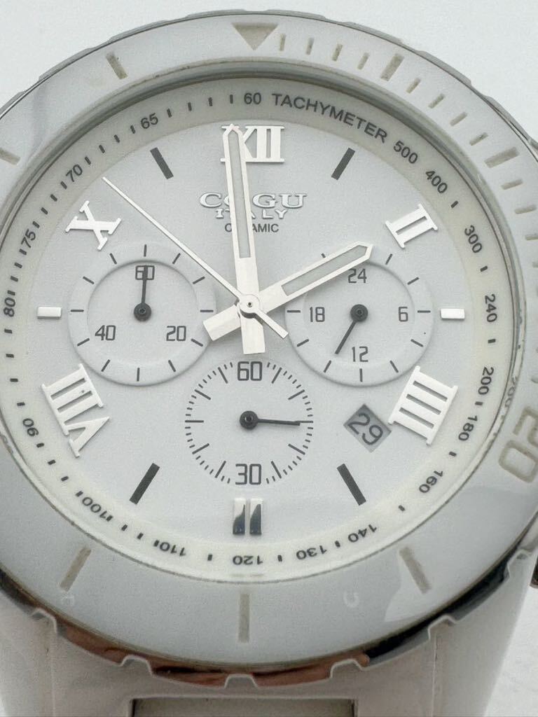 COGU ...  хронограф   кварцевый   белый   циферблат   мужской   женский  наручные часы 【k3247】