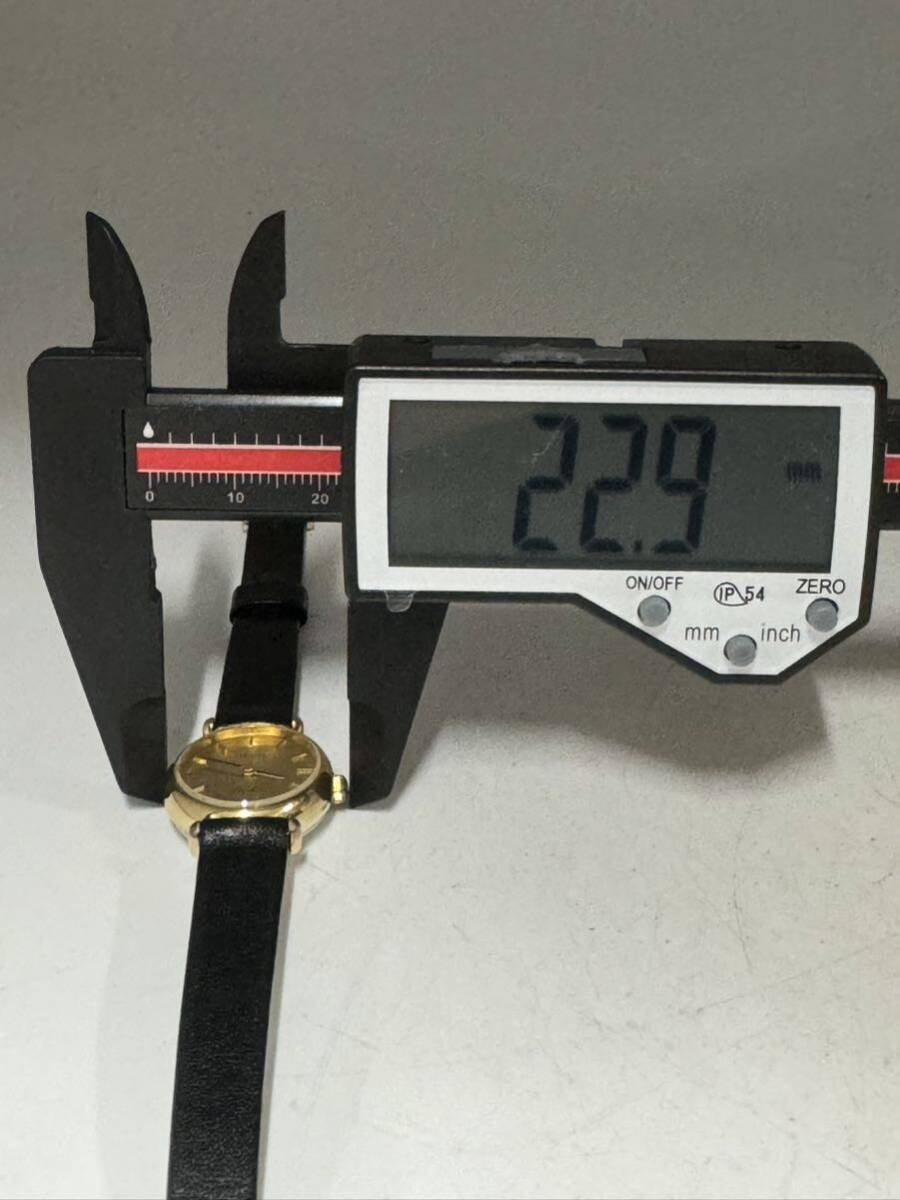TISSOT ティソ 手巻き 腕時計 レディース レザーベルト 文字盤ゴールド 稼働品 【k3306】の画像6