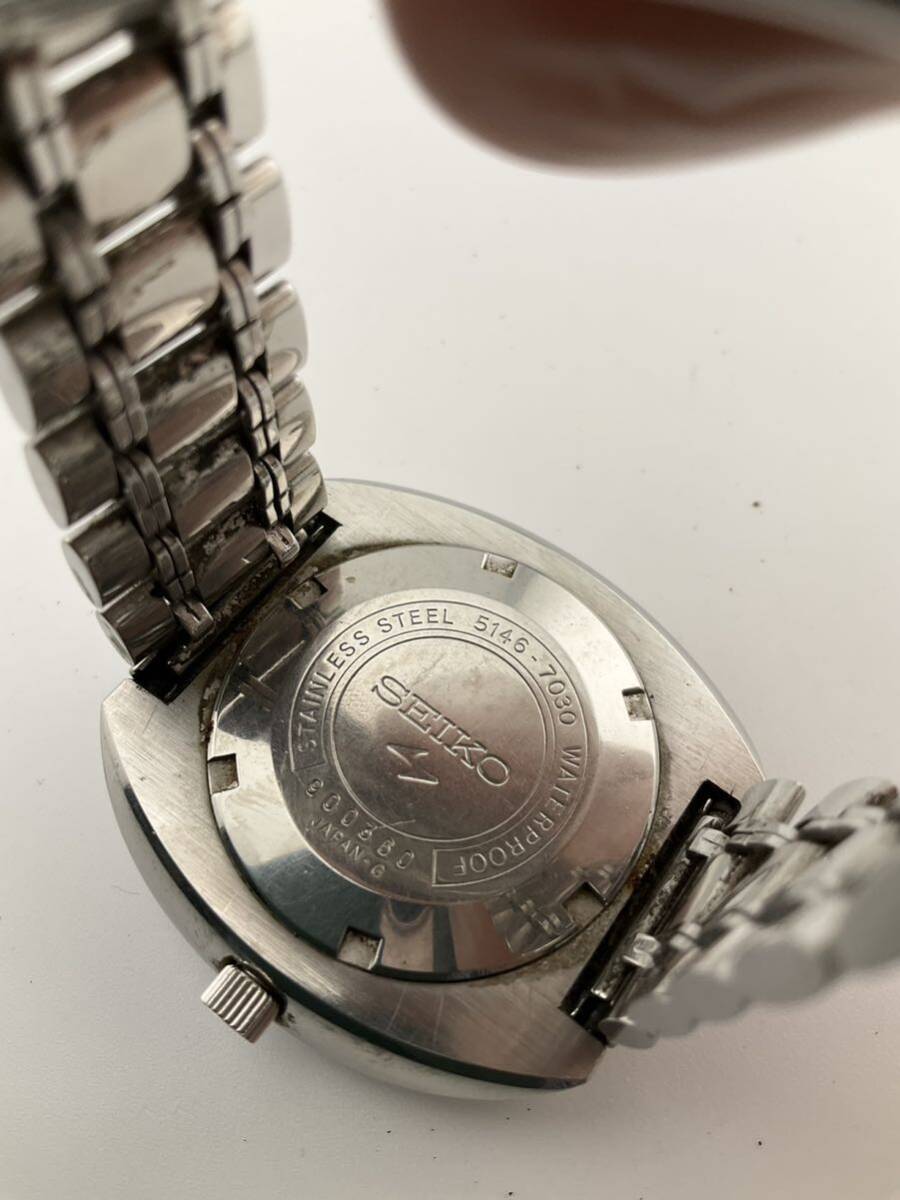 SEIKO セイコー Presmatic HI-BEAT 27jewels 5146-7030 アンティーク 腕時計 シルバー文字盤 (k5775)_画像3