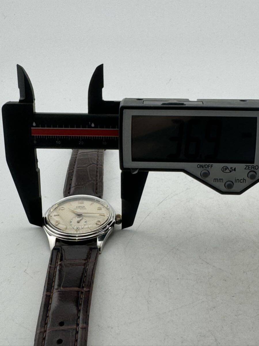 ORIS 7427-40 オリス 手巻き腕時計 アンティーク ヴィンテージ 革ベルト 17石【k3355】の画像7
