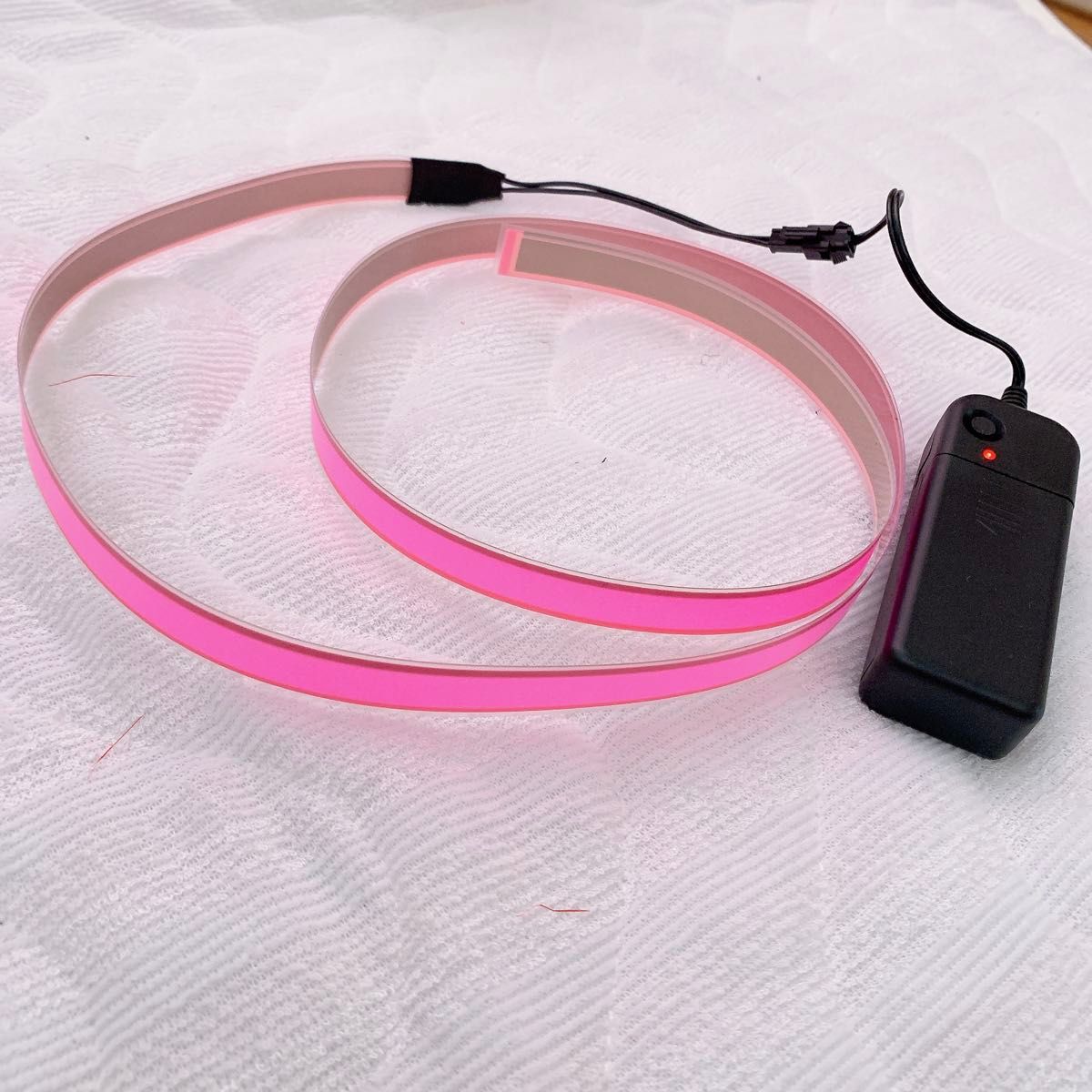 有機EL照明ライト 帯状 リボン型 ELテープ 1×100cm ピンク 極薄 EL 照明 テープタイプ リボンタイプ ピンク