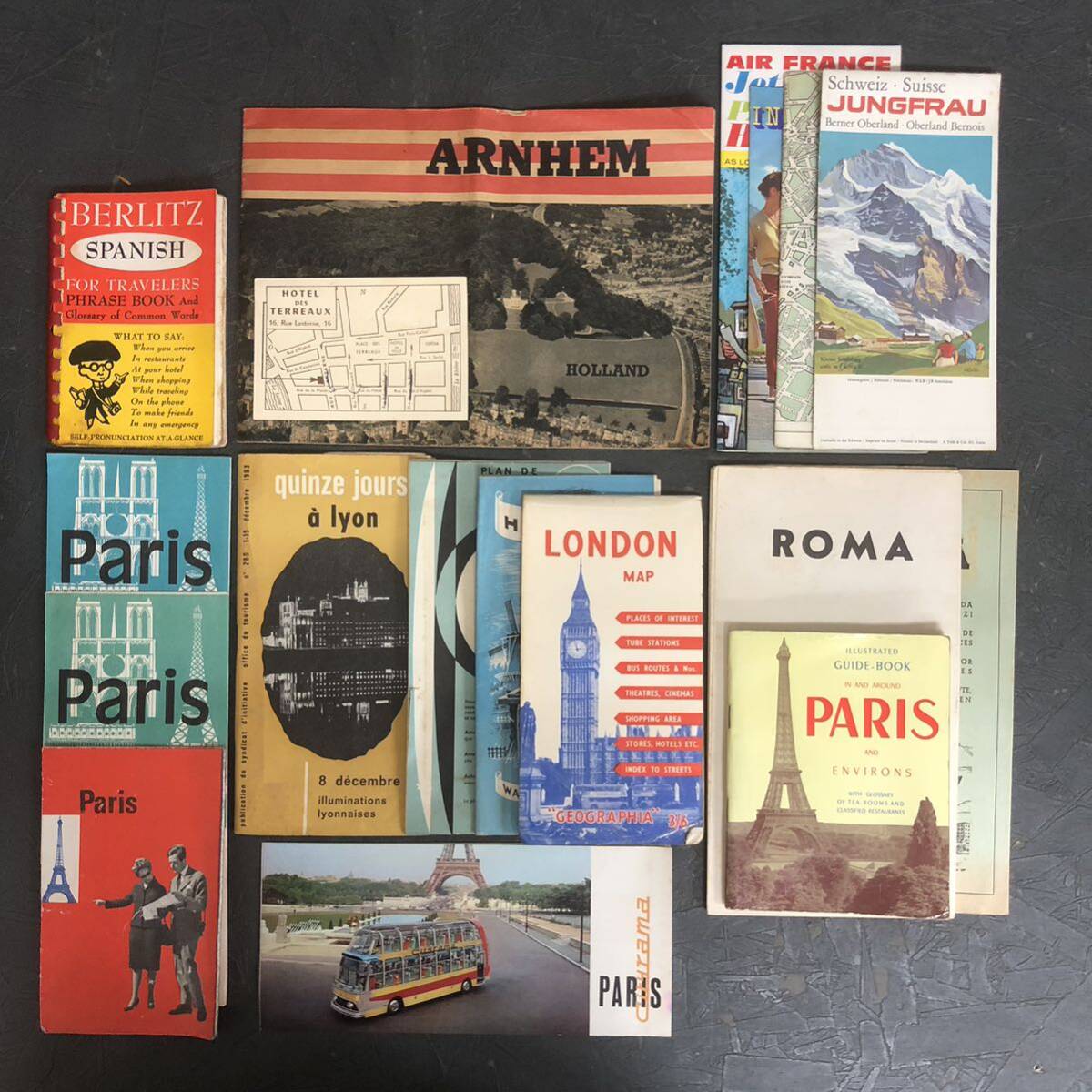 当時物 1961年～1962年頃 ヨーロッパ 古地図 旅行ガイド ガイドブック パンフレット フランス イギリス イタリア オランダ スイスの画像1