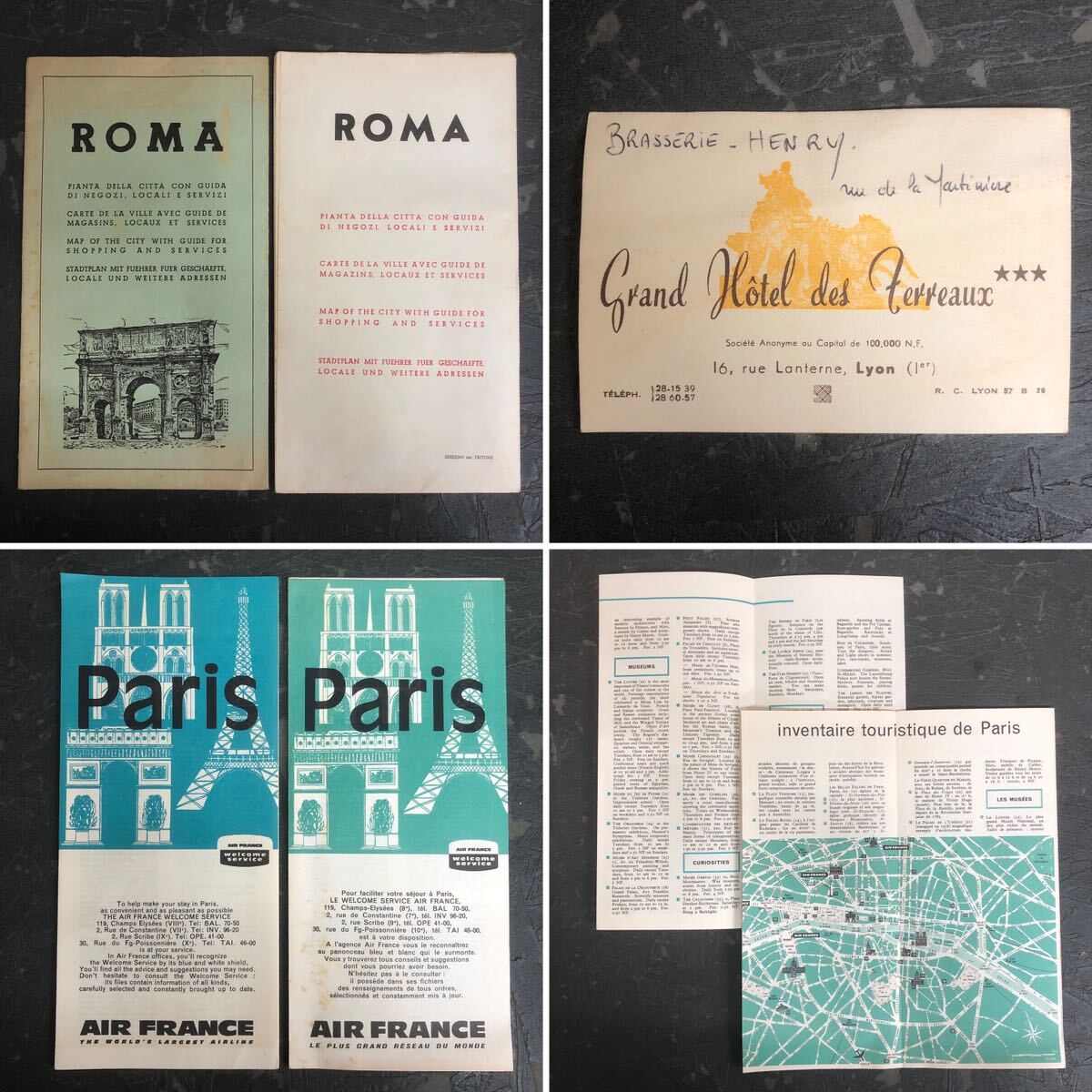 当時物 1961年～1962年頃 ヨーロッパ 古地図 旅行ガイド ガイドブック パンフレット フランス イギリス イタリア オランダ スイスの画像4