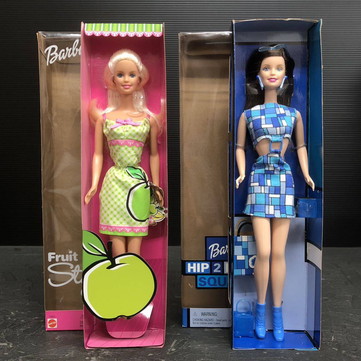 当時物 未使用 2体 バンダイ 海外 輸入品 MATTEL フルーツスタイル Barbie HIP 2 BE SQUARE バービー 人形 マテルの画像1