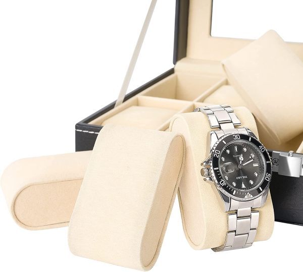 腕時計 ケース 10本 時計ケース 収納 ボックス コレクションケース 収納ケース 展示BOX ショーケース 収納 保管 ガラス天板 鍵の画像3