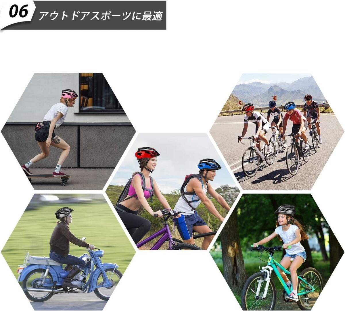 自転車ヘルメット 高耐衝撃性スポーツヘルメット 通気性 サイズ調整可能 サイクルヘルメット 男女兼用 54-62 cm ネイビーxピンク_画像7