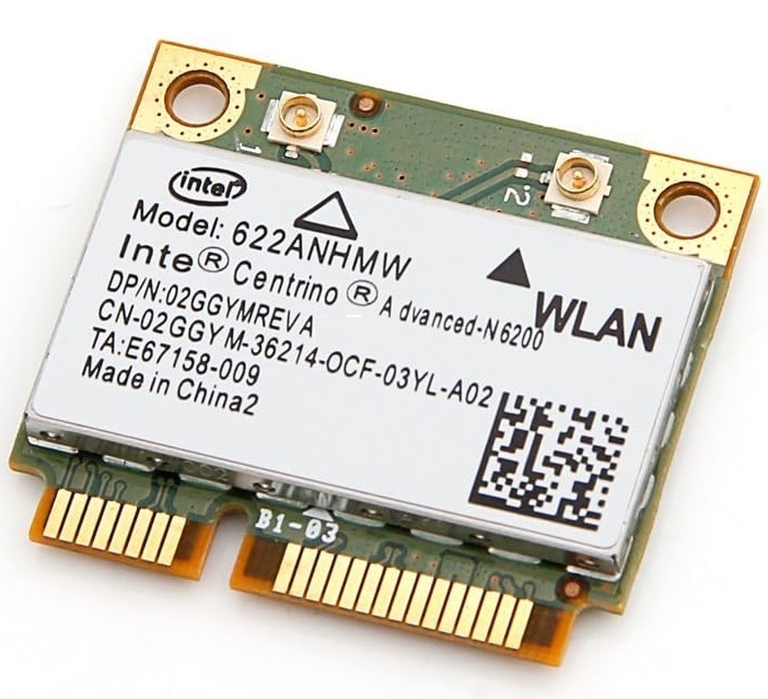 インテル Intel Centrino Advanced-N 6200 デュアルバンド 2.4/5.0GHz 802.11a/b/g/n 2x2 300Mbps 無線LANカード 622ANHMWの画像1