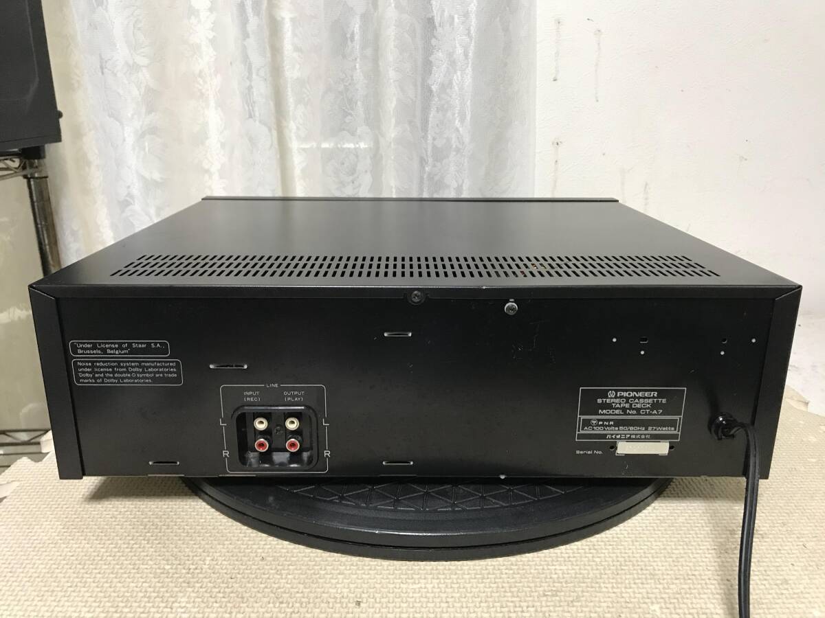 M2477 PIONEER パイオニア◇ステレオカセットデッキ CT-A7 ジャンク品 全国送料無料の画像7