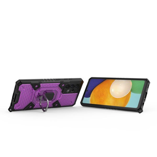 A在庫処分 紫 Galaxy A51 5G 指リング付き ケース 衝撃吸収 カバー ギャラクシー SCG07 SC-54A 超頑丈 保護 丈夫 米軍 耐衝撃 スタンド機能_画像2