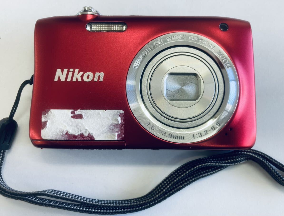 B バッテリー付き Nikon ニコン COOLPIX クールピクス S2900 コンパクトデジタルカメラ デジカメ レッド 動作未確認 ジャンク_画像7