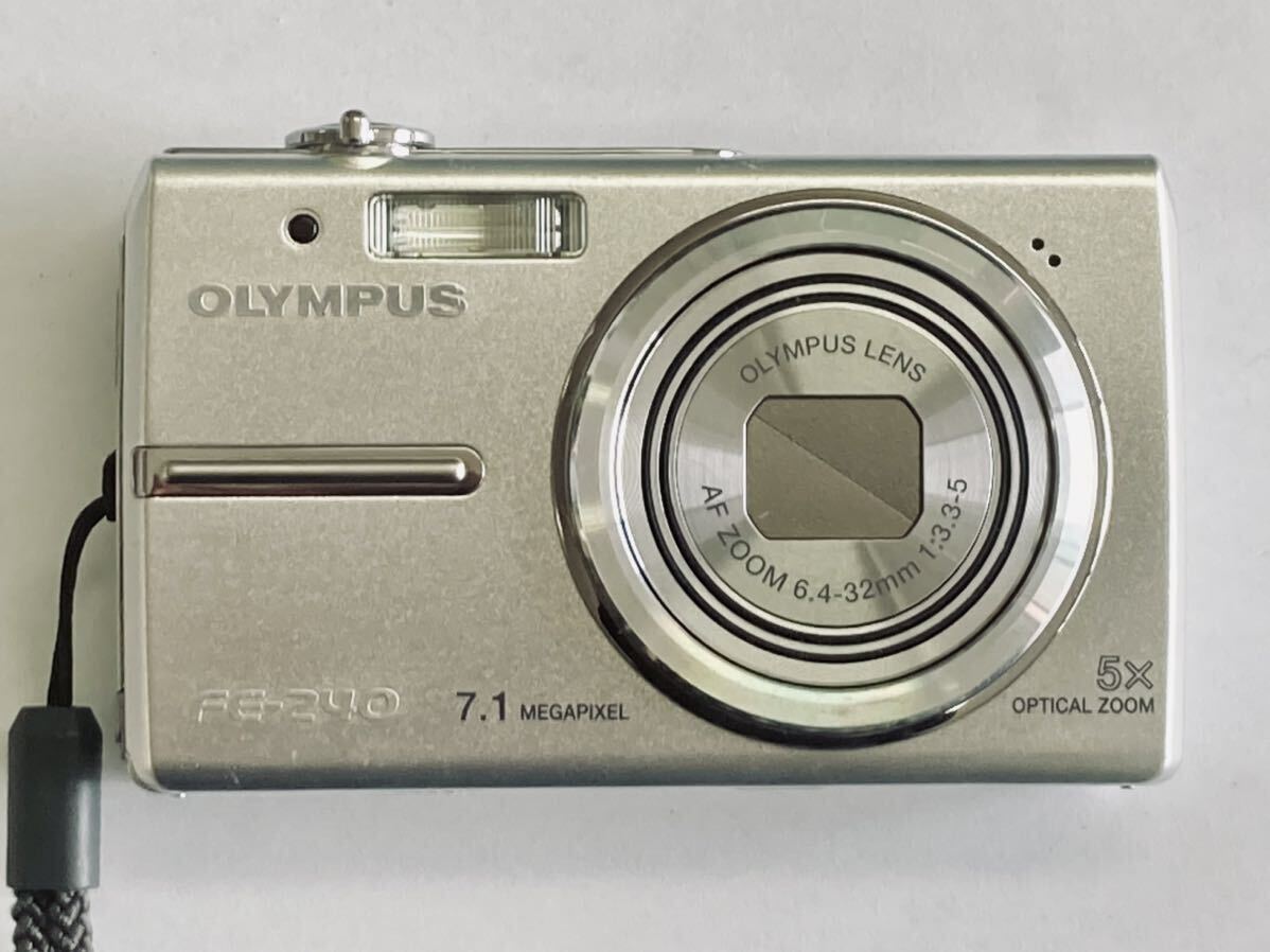 TH バッテリー付き OLYMPUS オリンパス コンパクトデジタルカメラ 5x FE-240 シルバー デジカメ 動作未確認 ジャンクの画像2