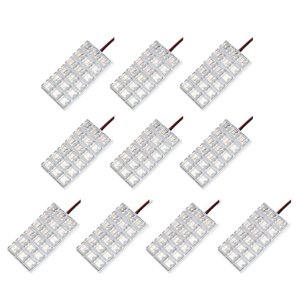 10個セット●● 12V FLUX18連 3×6 LED 基板 端子形状T10 ルームランプ ホワイト_画像1