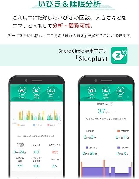 送料込み いびき防止グッズ スノアサークル プラス Snore Circle PLUS 国内正規品 AI技術＆骨伝導センサー搭載 睡眠 _画像4