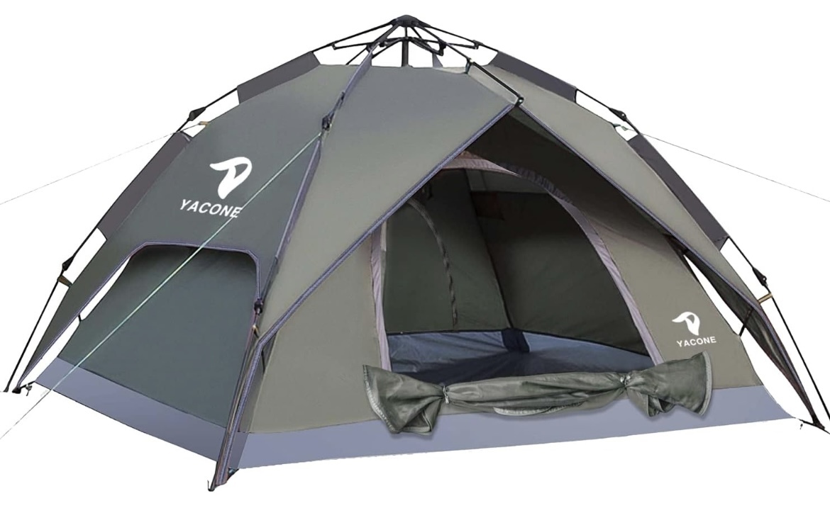 テント ワンタッチテント 3~4人用 2WAY テント 二重層 設営簡単 uvカット加工 ワンタッチ キャンプ アウトドア 防風の画像1