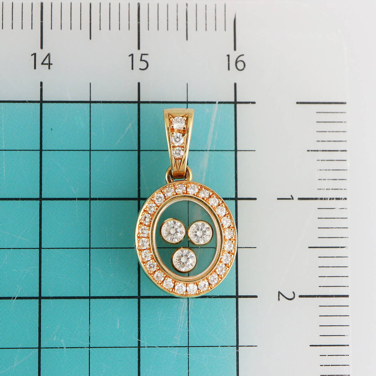 < Chopard > 750 happy diamond 3P pendant 3.2g [C7983]