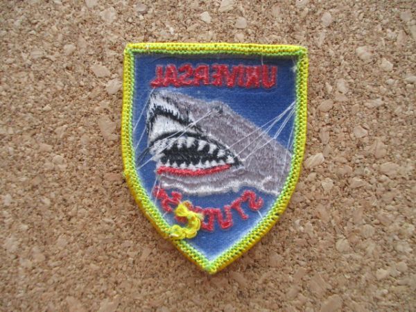 80s USAユニバーサルスタジオUNIVERSAL STUDIOSジョーズJawsワッペン/WOVEN PATCHESパッチUSJビンテージ鮫PATCH旅行サメ遊園地ユニバ D②_画像5