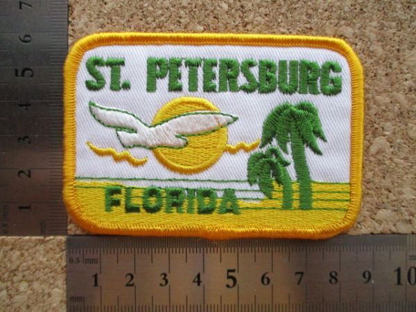 セントピーターズバーグST.PETERSBURG FLORIDA ワッペン/カモメPATCH野鳥フロリダ旅行VOYAGER鳥アメリカVintageスーベニアPATCH土産USA D21_画像8