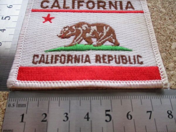 80s カリフォルニア CALIFORNIA ワッペン/クマ州旗ビンテージVoyagerリパブリックPATCH土産アップリケUSAスーベニア共和国くま熊ベア D21の画像9