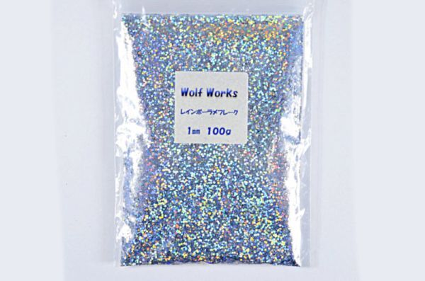 【WOLF WORKS】レインボーラメフレーク 1mm 100g分★_画像2