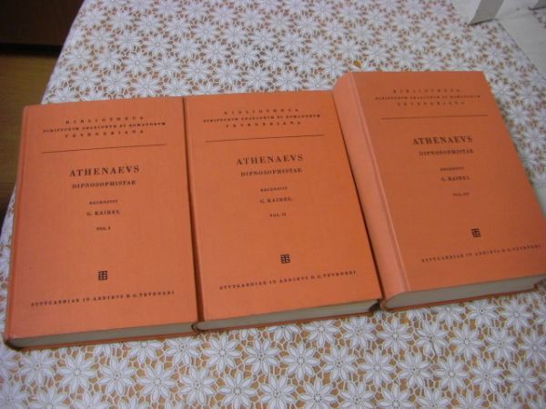 洋書 トイブナー古典叢書 Athenaevs Deipnosophistae 全3冊揃 アテナイオス Bibliotheca scriptorum Graecorum et Romanorum TeubnerianaA8の画像1