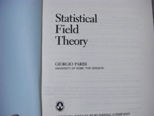 物理洋書 Statistical field theory 統計的場の理論 Giorgio Parisi ジョルジョ・パリージ A25