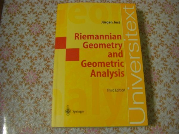 数学洋書 Riemannian geometry and geometric analysis リーマン幾何学と幾何学的解析 Jurgen Jost ユルゲン・ヨースト A12