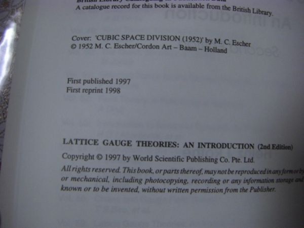 物理洋書 Lattice gauge theories : an introduction 格子ゲージ理論 Heinz J. Rothe A7