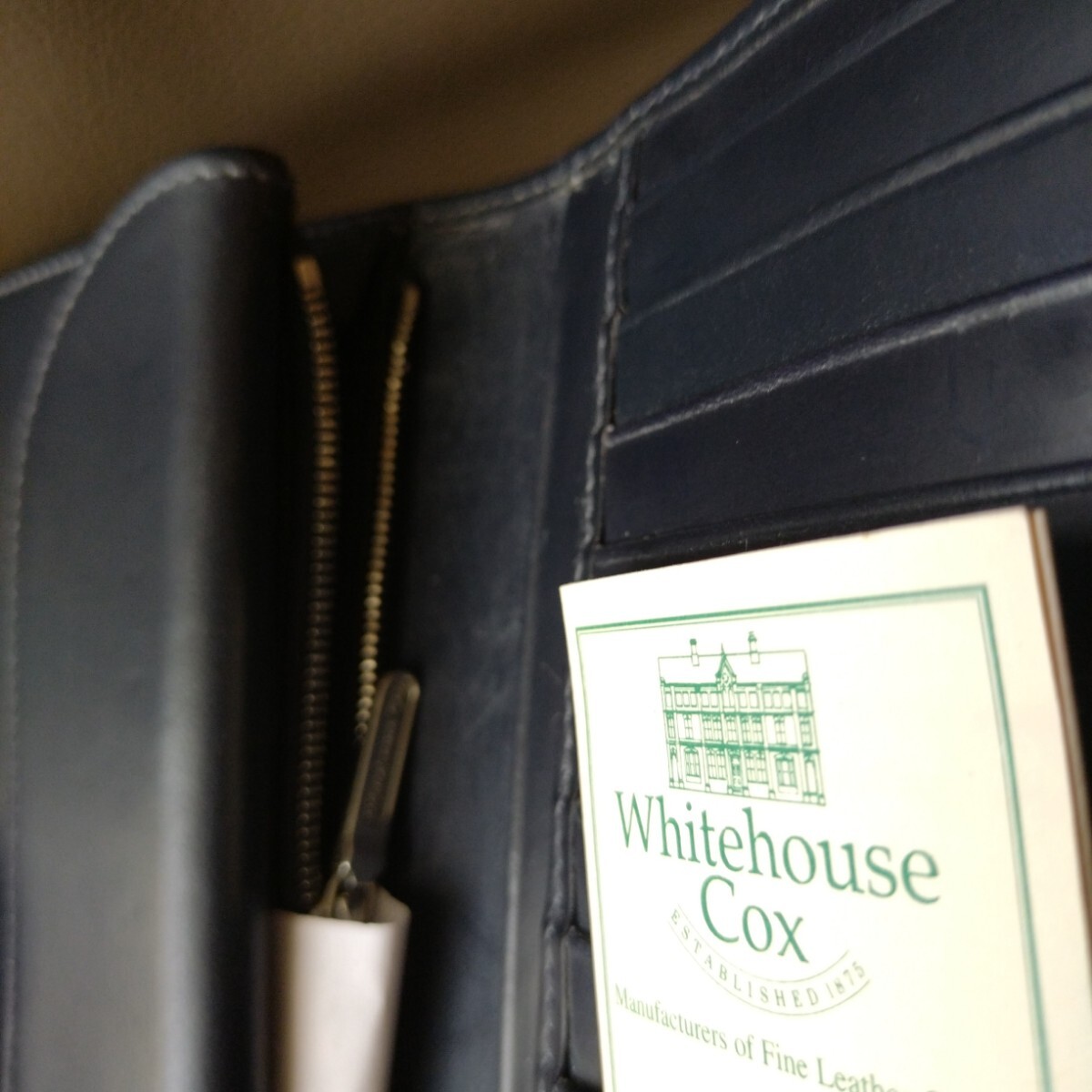 Whitehouse Cox S8819 Whitehouse Cox medium clutch purse perth White house Coxb ride ru leather navy blue color unused free shipping 