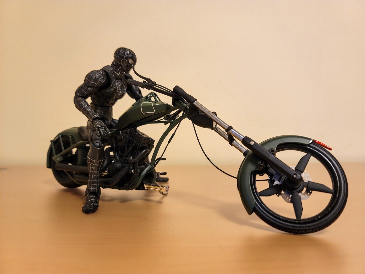 JOYRIDE 1/10 Comanche ORANGE COUNTY CHOPPERS オレンジカウンティチョッパー カスタム バイク完成品ハーレーダビッドソン&スパイダーマンの画像3