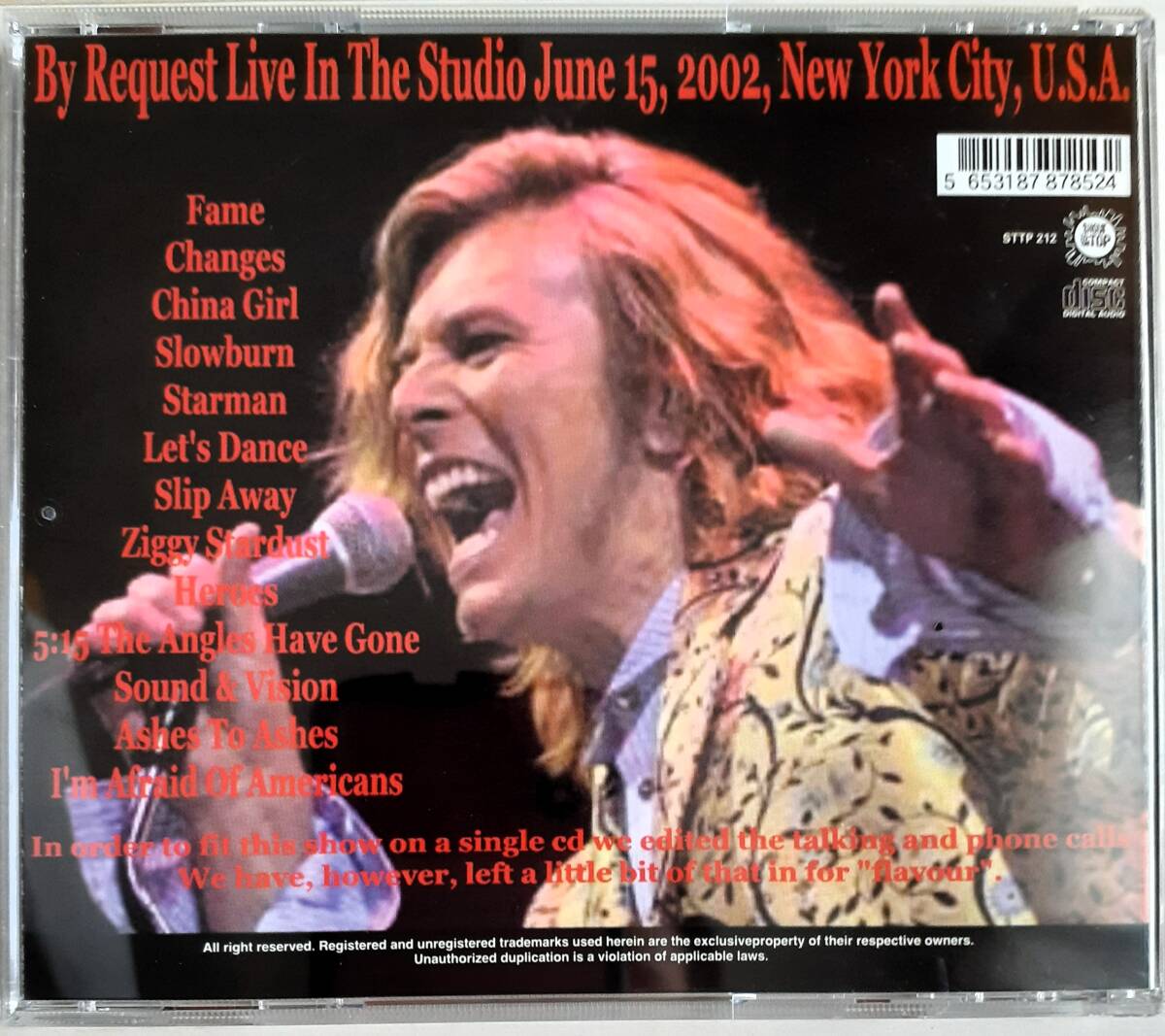 DAVID BOWIE Lust for Life live 1995-1996 Her Androgynous Majesty Requests & Requires Live 2002.6.15 NY 以上SB+プレス 他1作 3作4CD_画像9