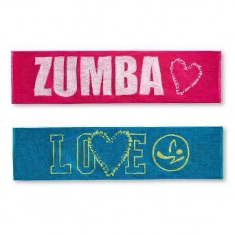 新品　ZUMBA ズンバ　Zumba Love Fitness Towels 2PK バレンタイン　ロングフェイスタオル　マフラータオル　2個セット　ピンク&ブルー青_画像1