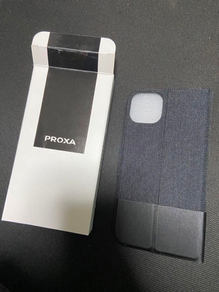 ブラック PROXA カバー iPhone13 黒 手帳型 ケース PUレザー