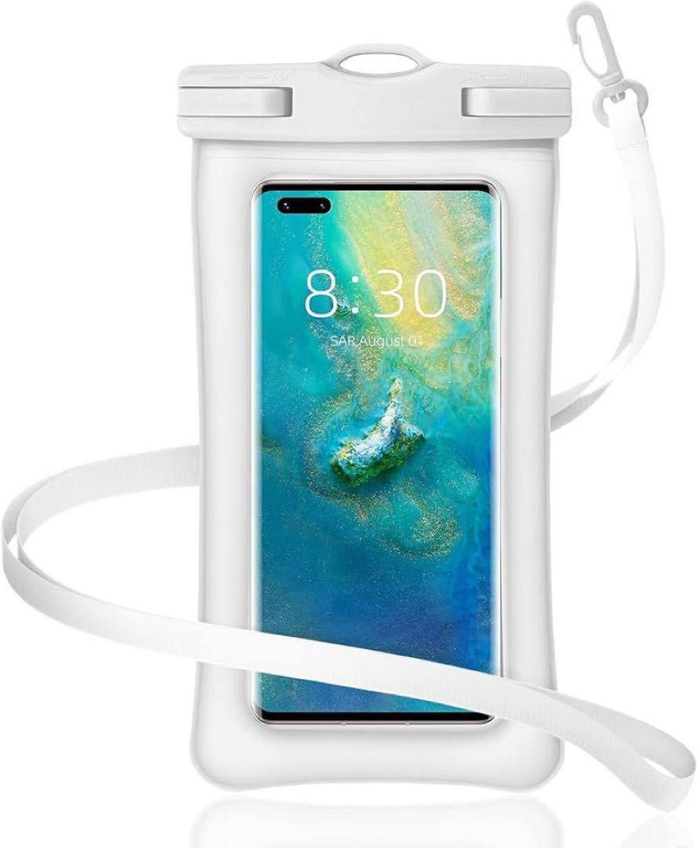 海 ホワイト iPhone カバー 指紋認証 携帯 ケース スマホ 防水 プール