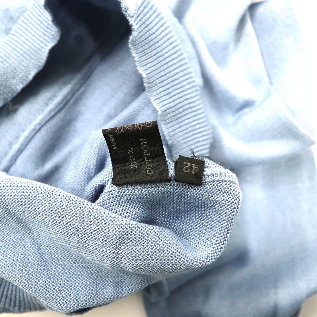 PRADA ニットシャツ セーター 42 ブルー イタリア製 コットン_画像6