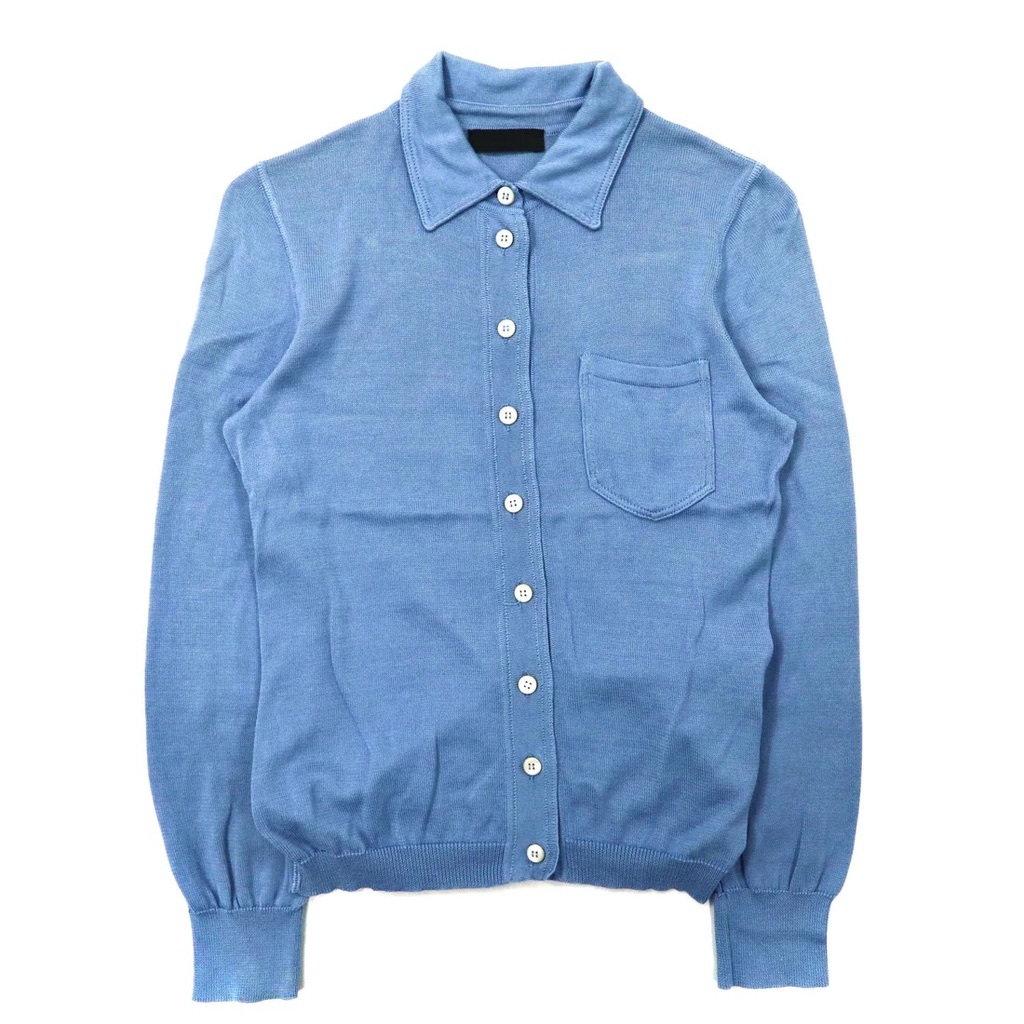 PRADA ニットシャツ セーター 42 ブルー イタリア製 コットン_画像2