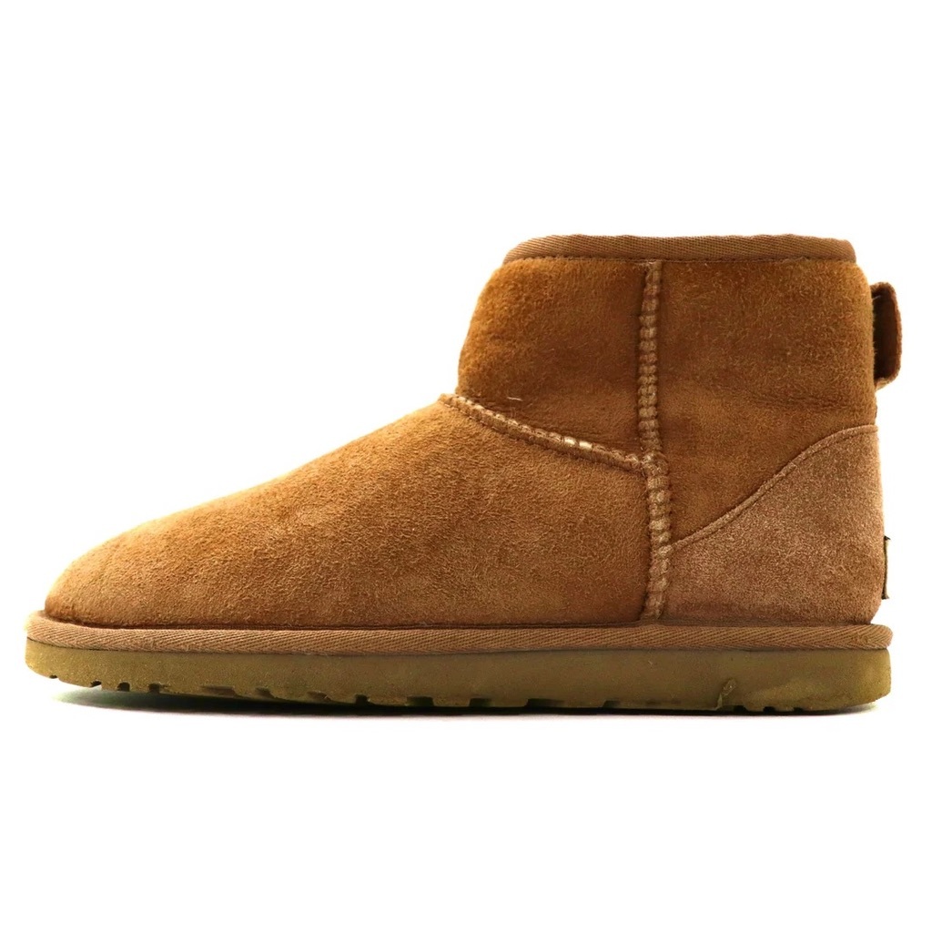 UGG クラシック ミニ ショート ムートンブーツ 23CM ブラウン スエードレザー WOMENS CLASSIC MINI II 5854_画像1