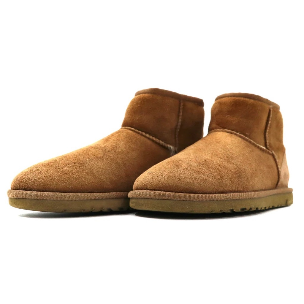 UGG クラシック ミニ ショート ムートンブーツ 23CM ブラウン スエードレザー WOMENS CLASSIC MINI II 5854_画像3