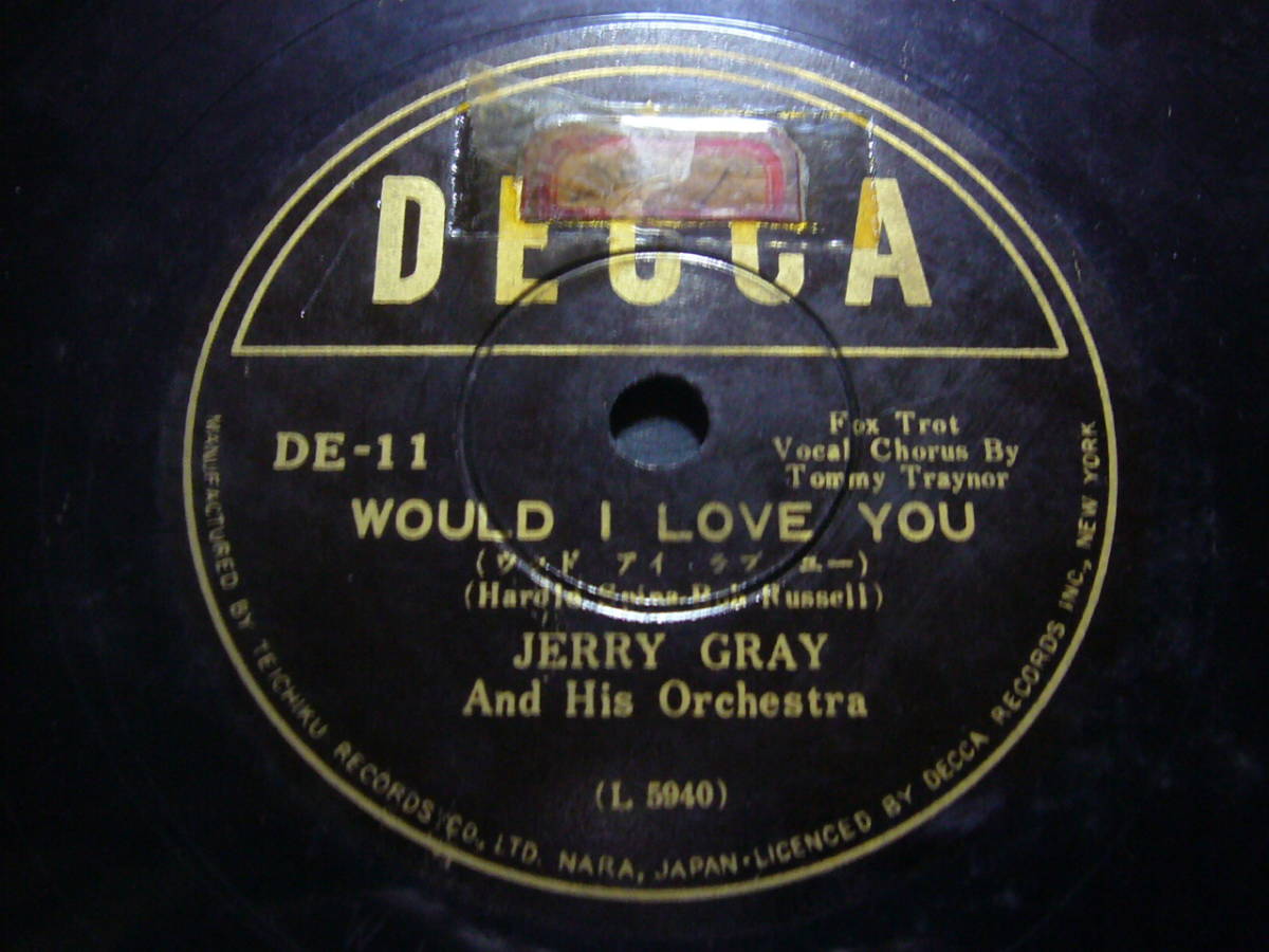 ■SP盤レコード■5231(A)　Fox Trot　JERRY GRAY　ウッド・アイ・ラブ・ユー　キッスで返事を　デッカ盤_画像1