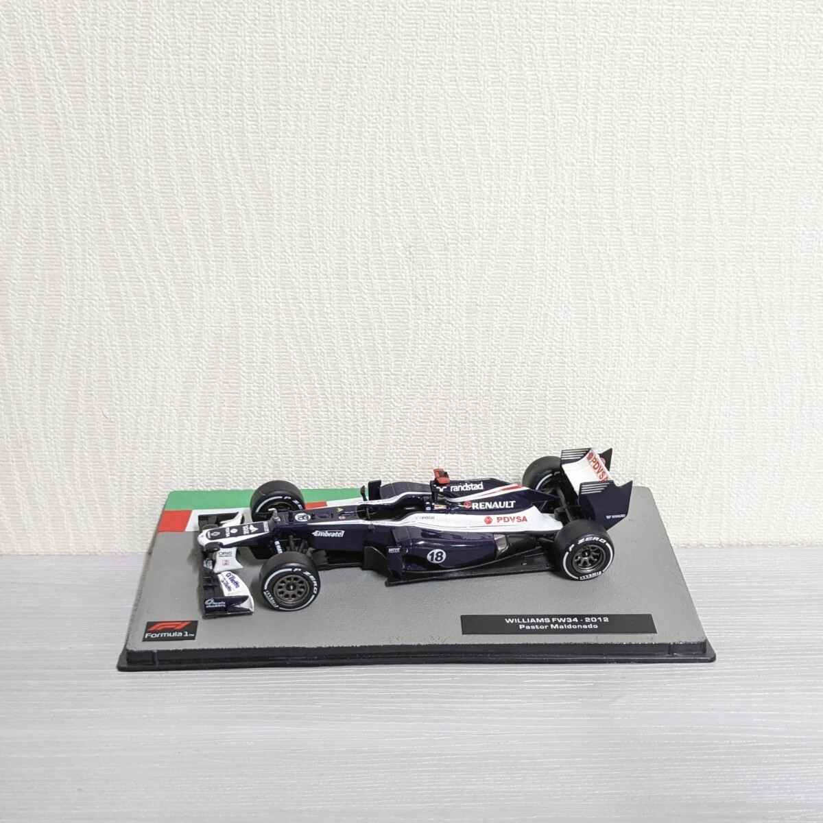 1/43 F1 ウィリアムズ FW34 2012 #18 パストール・マルドナド WILLIAMS FW34 デアゴスティーニ ダイキャスト ミニカー_画像2