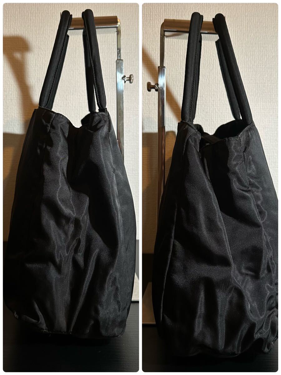 1円〜 PRADA ハンドバッグ デカ三角ロゴプレート ブラック プラダ 黒_画像3