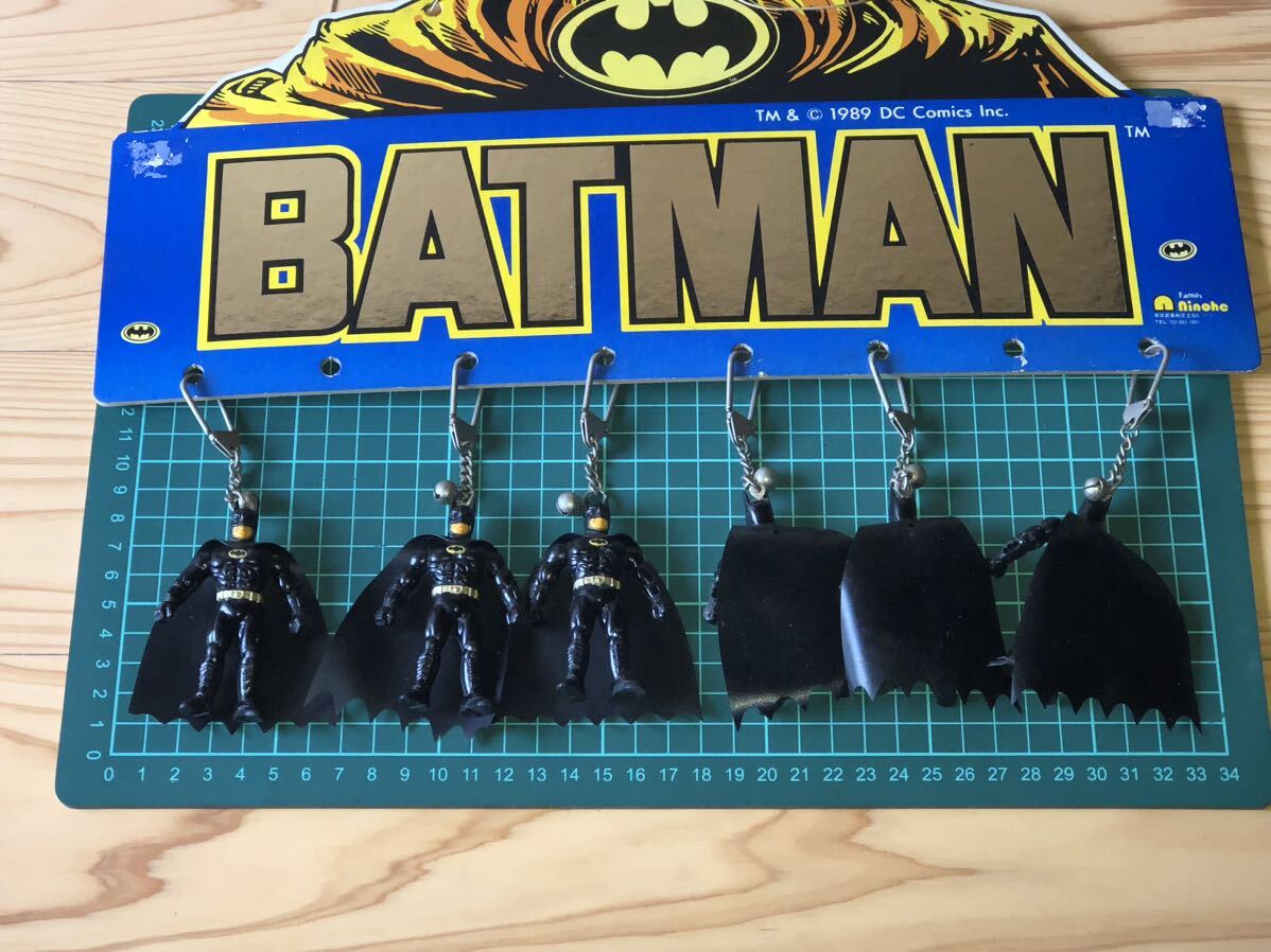 新品 未使用 当時 DC COMICS BATMAN バットマン vintage retoro 昭和レトロ ソフビ キーホルダー 台紙 soft vinylの画像9