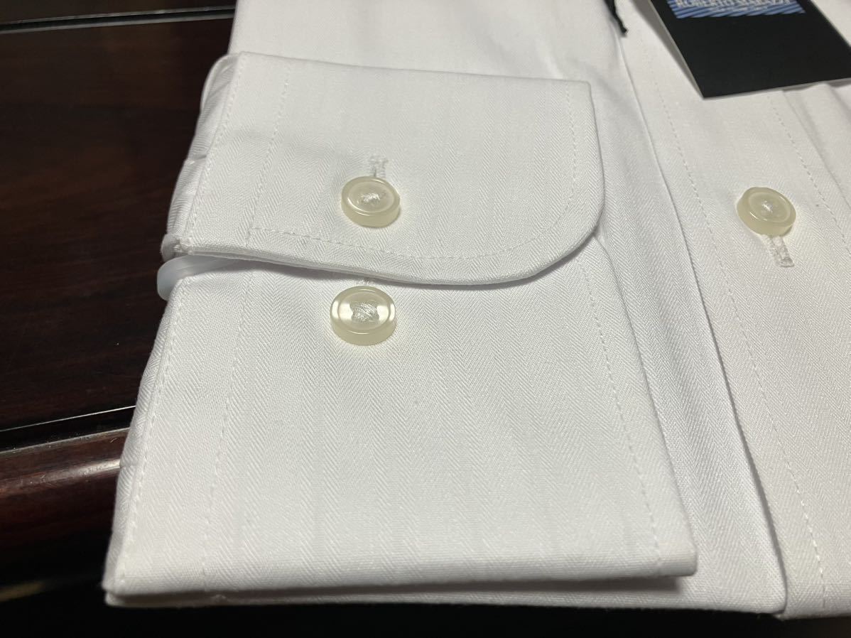 ROBERTOMARAZZI イージーケア 白織柄ワイシャツ レギュラーカラー L(40-82)  の画像5
