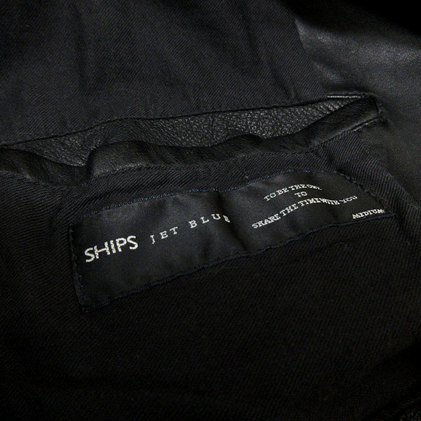 H■シップス/SHIPS JET BLUE ダブルライダースジャケットJKT【M】黒/MENS■33【中古】_画像2